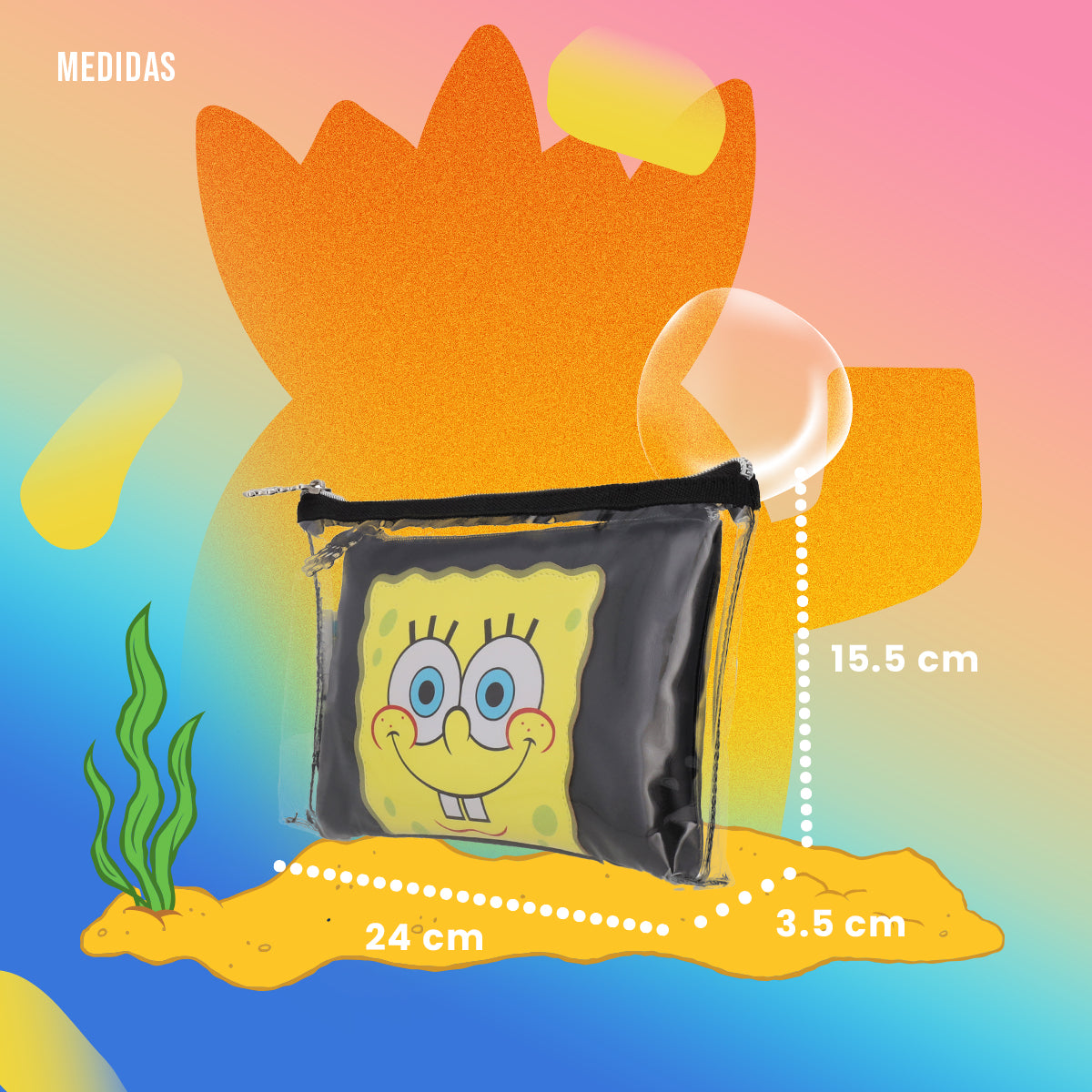 Estuche Bob Esponja Negro