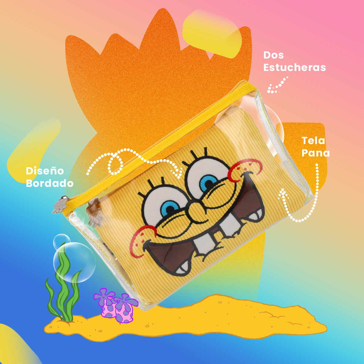 Estuche Bob Esponja Amarillo