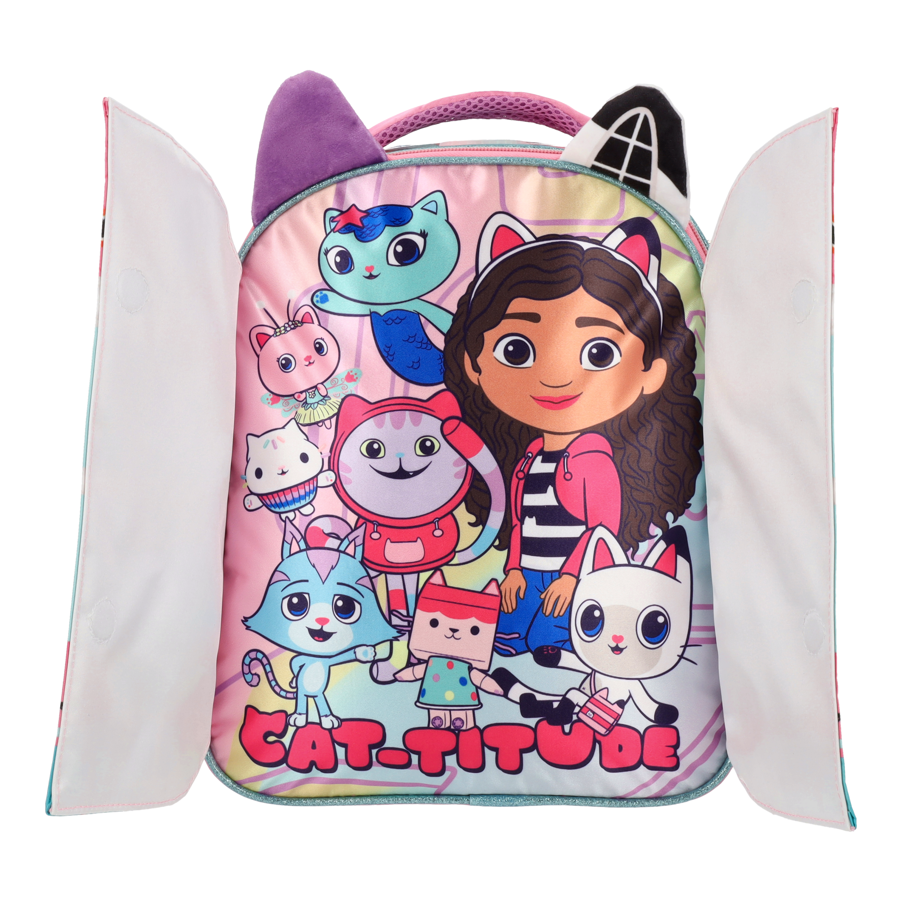 Mochila Gabby's Dollhouse Casa Mágica con panel despegable