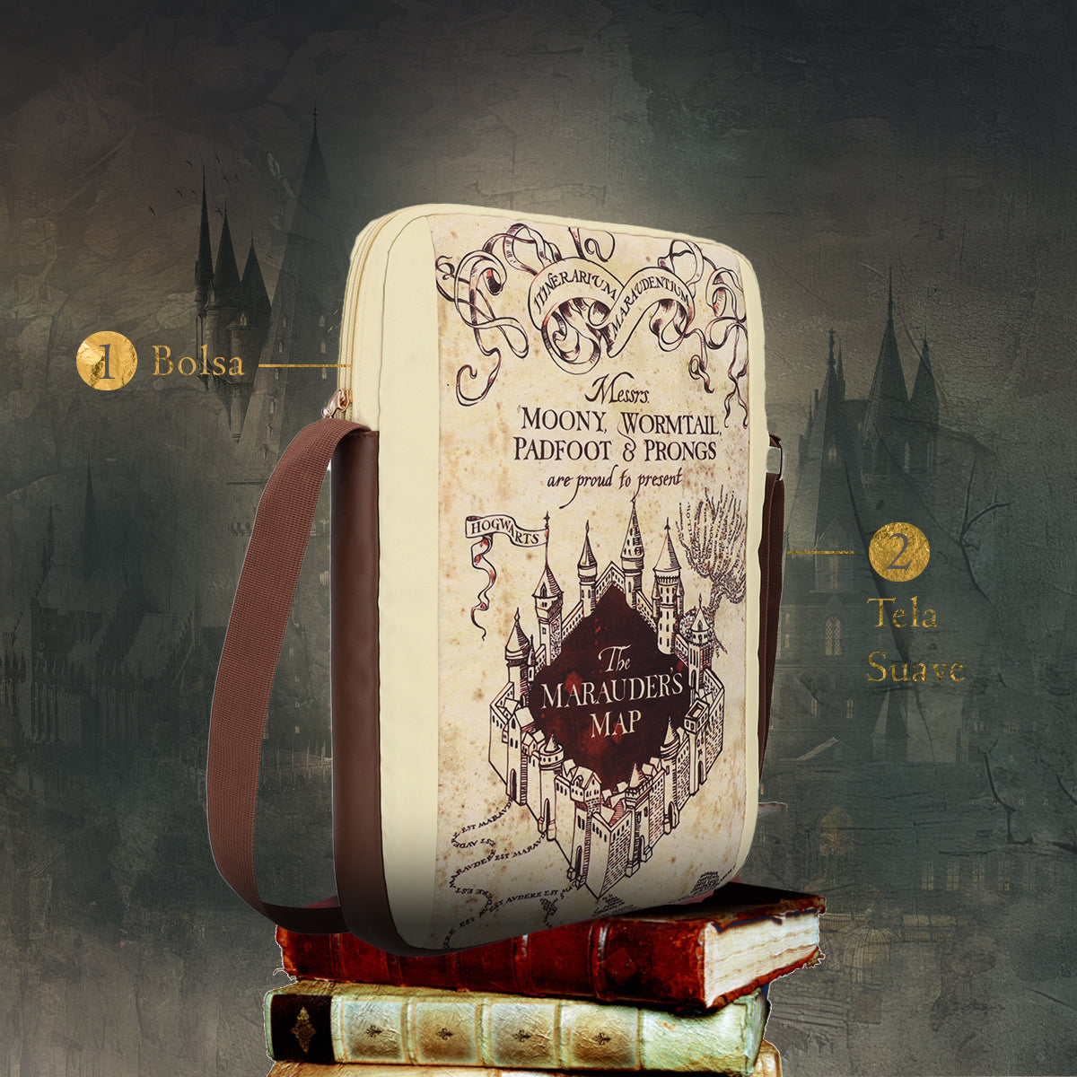 Maleton Portafolio Harry Potter Mapa de Hogwags - Edición Limitada