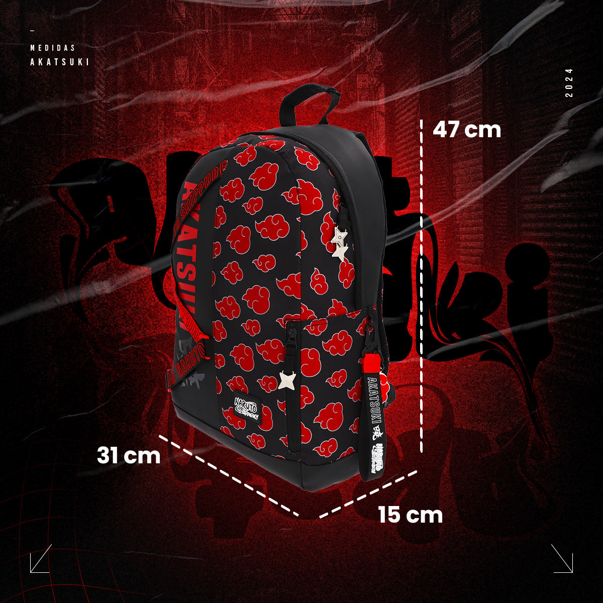 Mochila Akasuki Nubes rojas