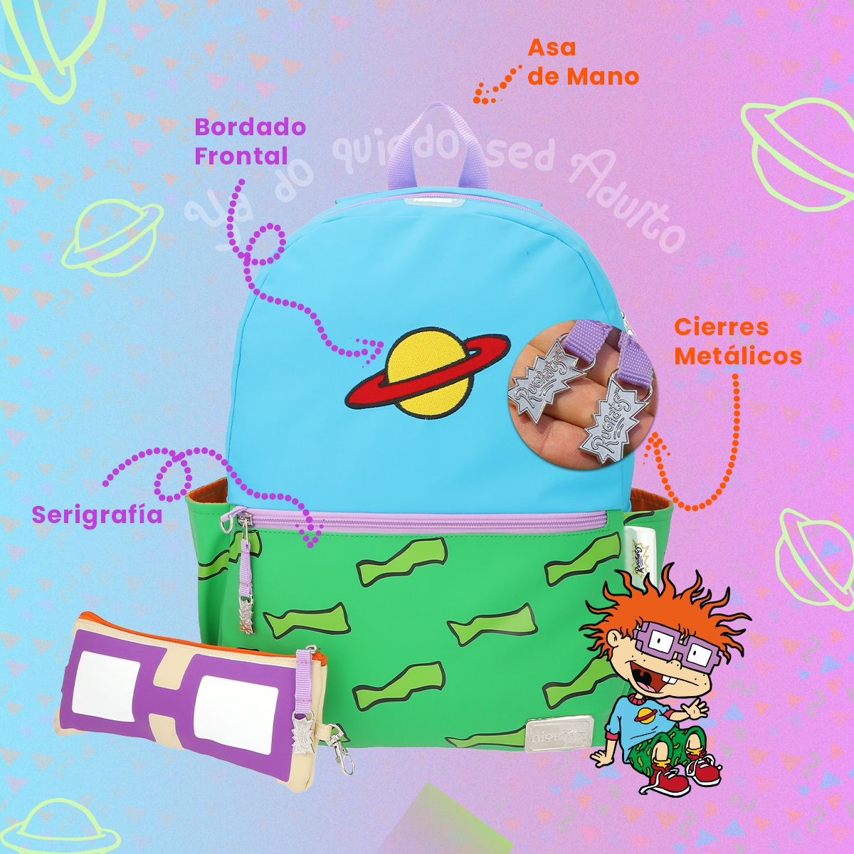 Mochila Rugrats Carlitos con lapicera