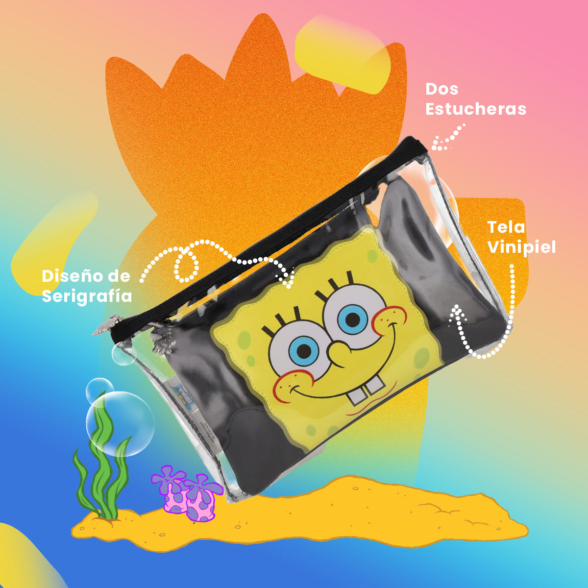 Estuche Bob Esponja Negro