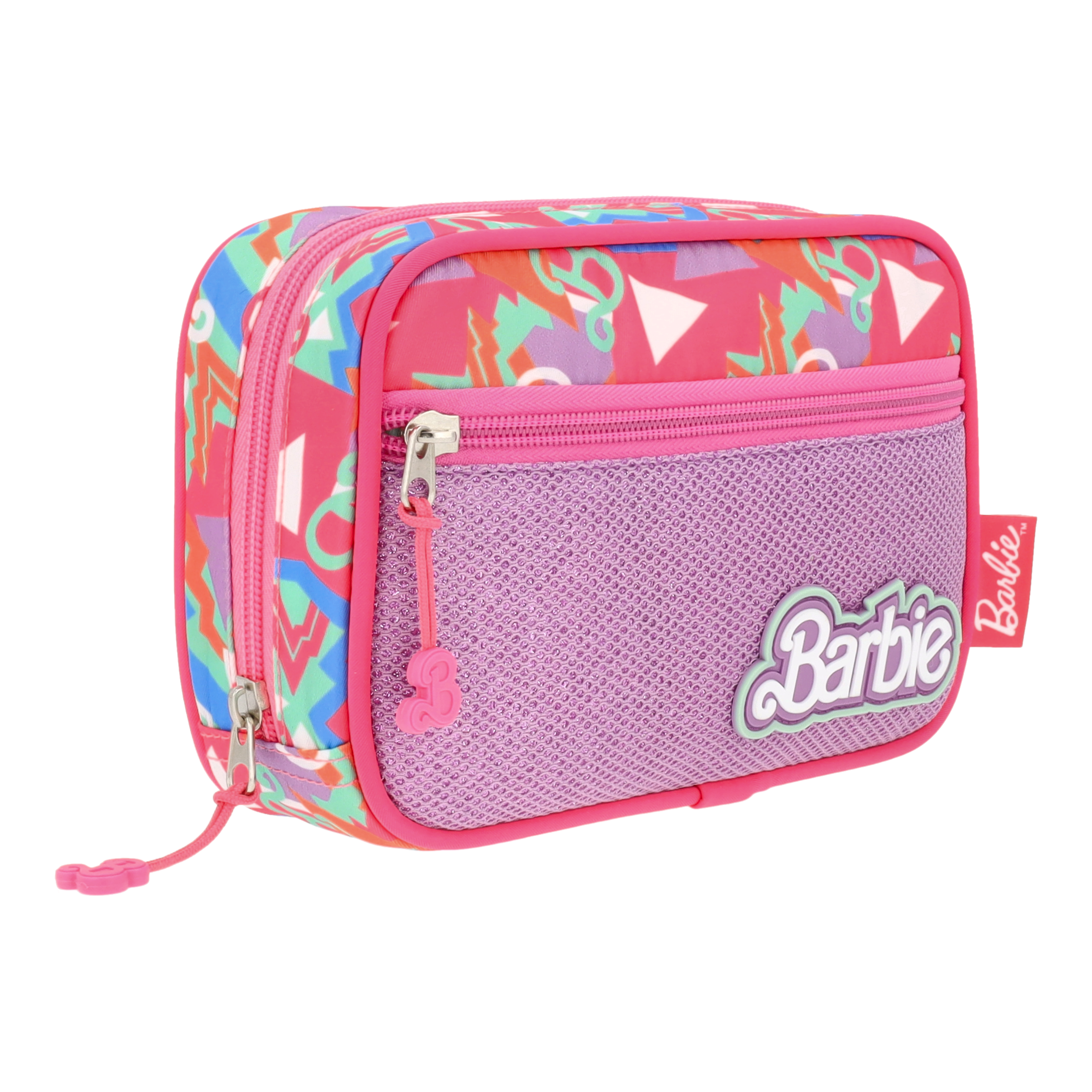 Estuchera Barbie Doble Compartimento Estilo Geométrico