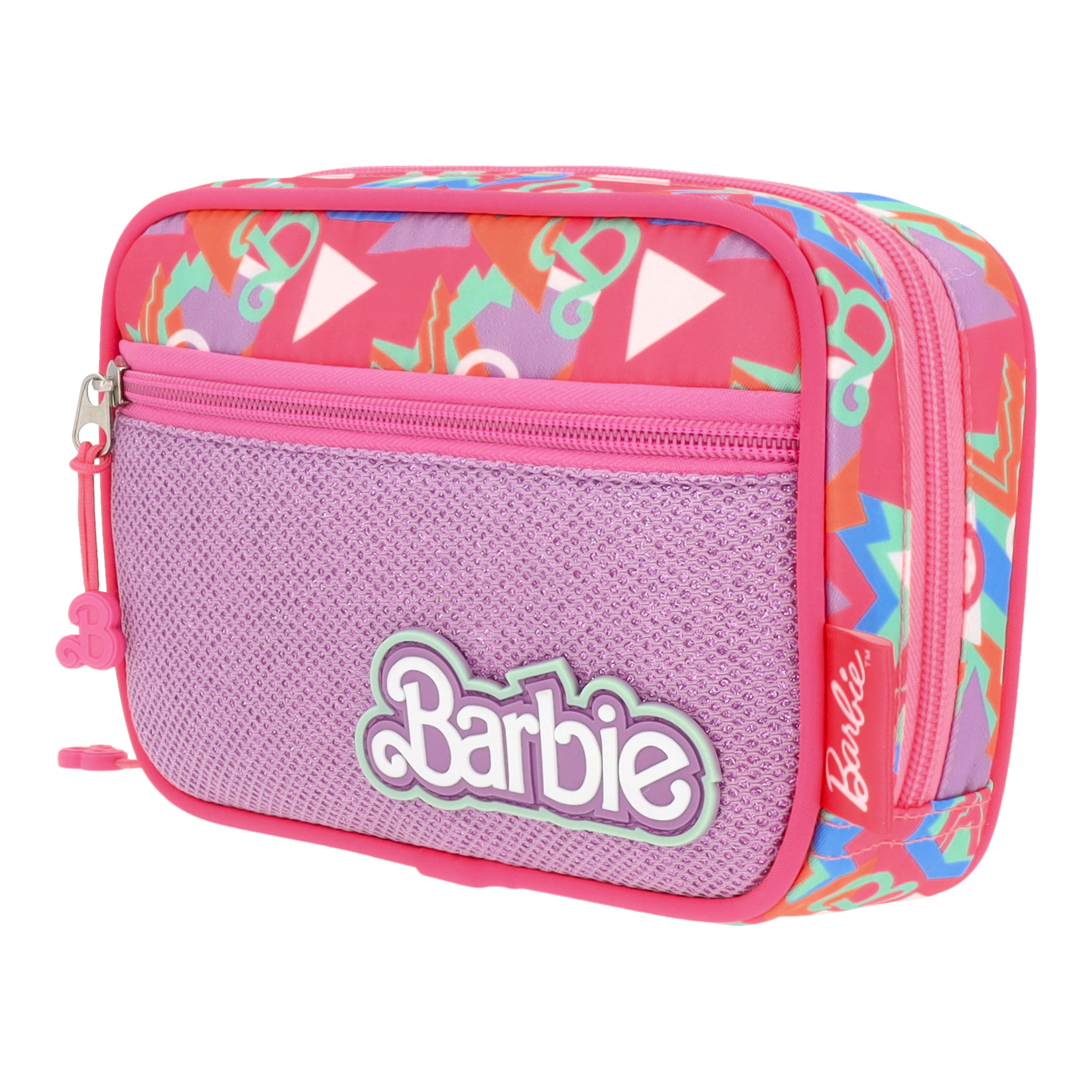 Estuchera Barbie Doble Compartimento Estilo Geométrico