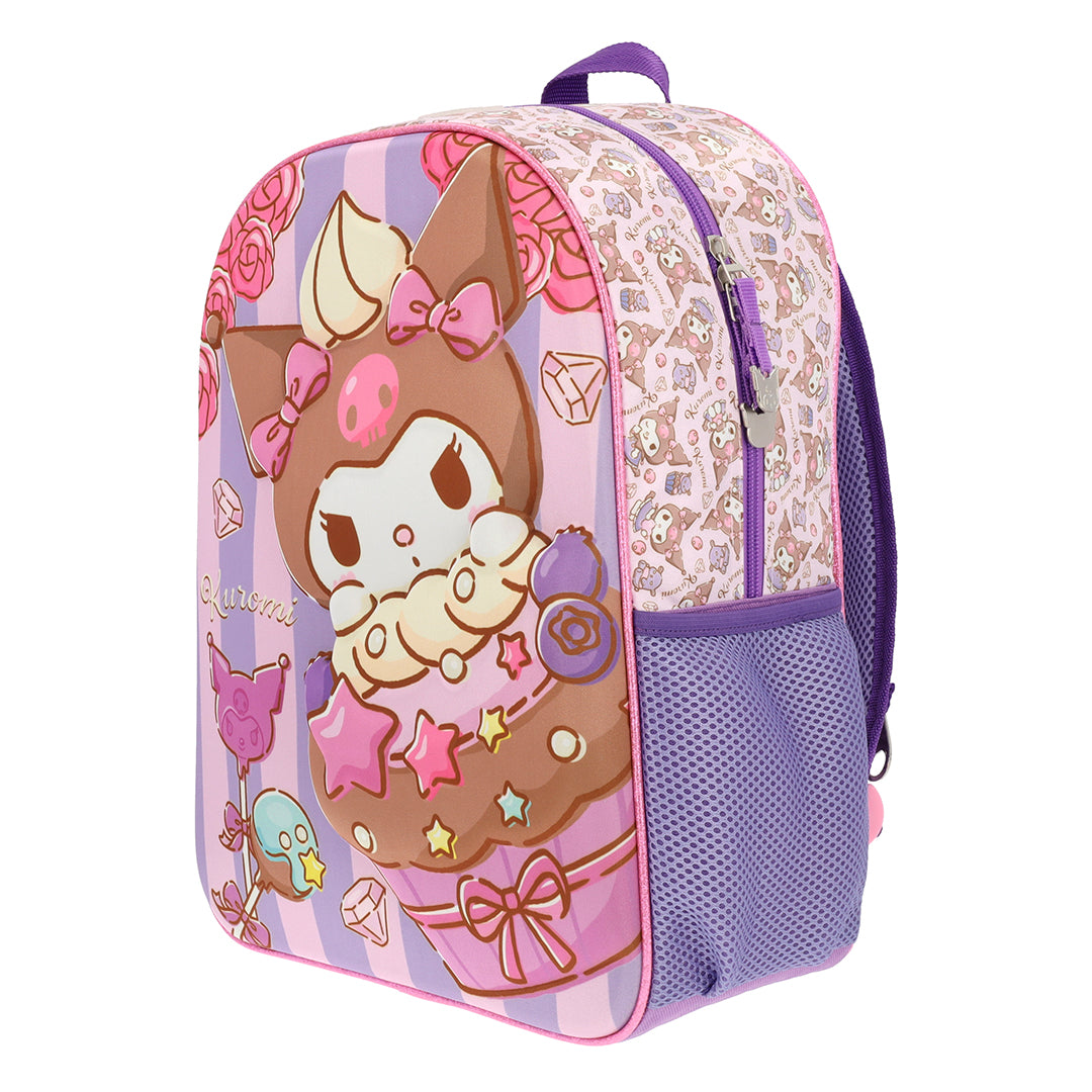 Set Escolar Mochila, Lonchera y Estuchera Hello Kitty de Kuromi Cupcake Edición 04